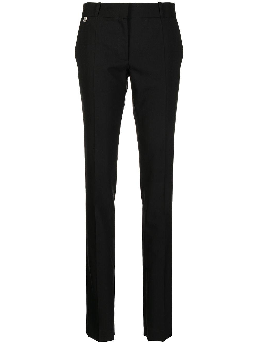 Slim-fit reveal-leg trousers - Black