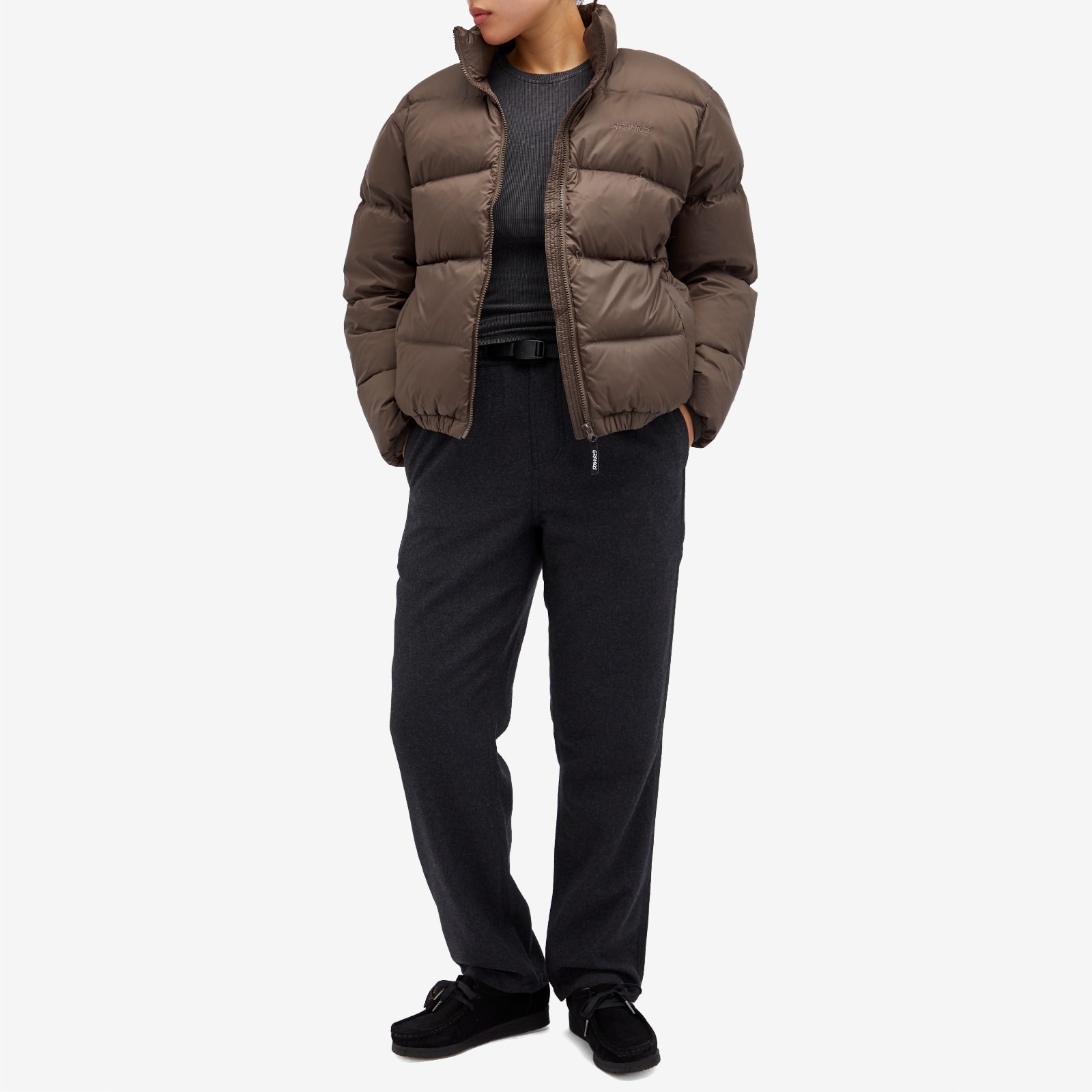 Women's Down Puffer Jacket in Dark Brown