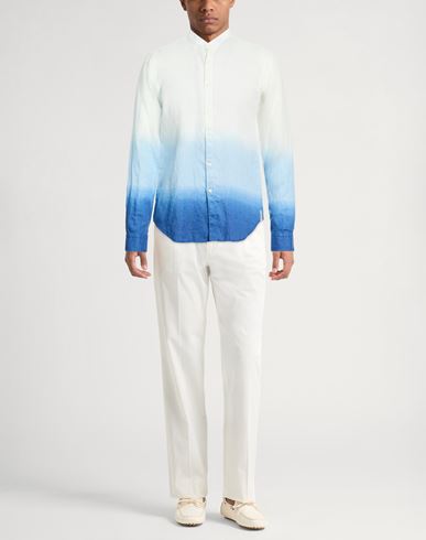 At. p.co Man Shirt Blue Size 15 Linen