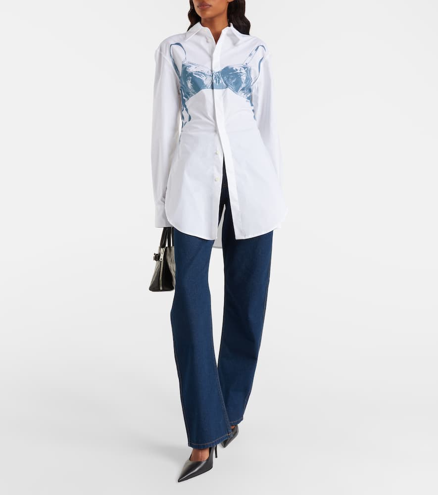 Printed cotton-blend shirt