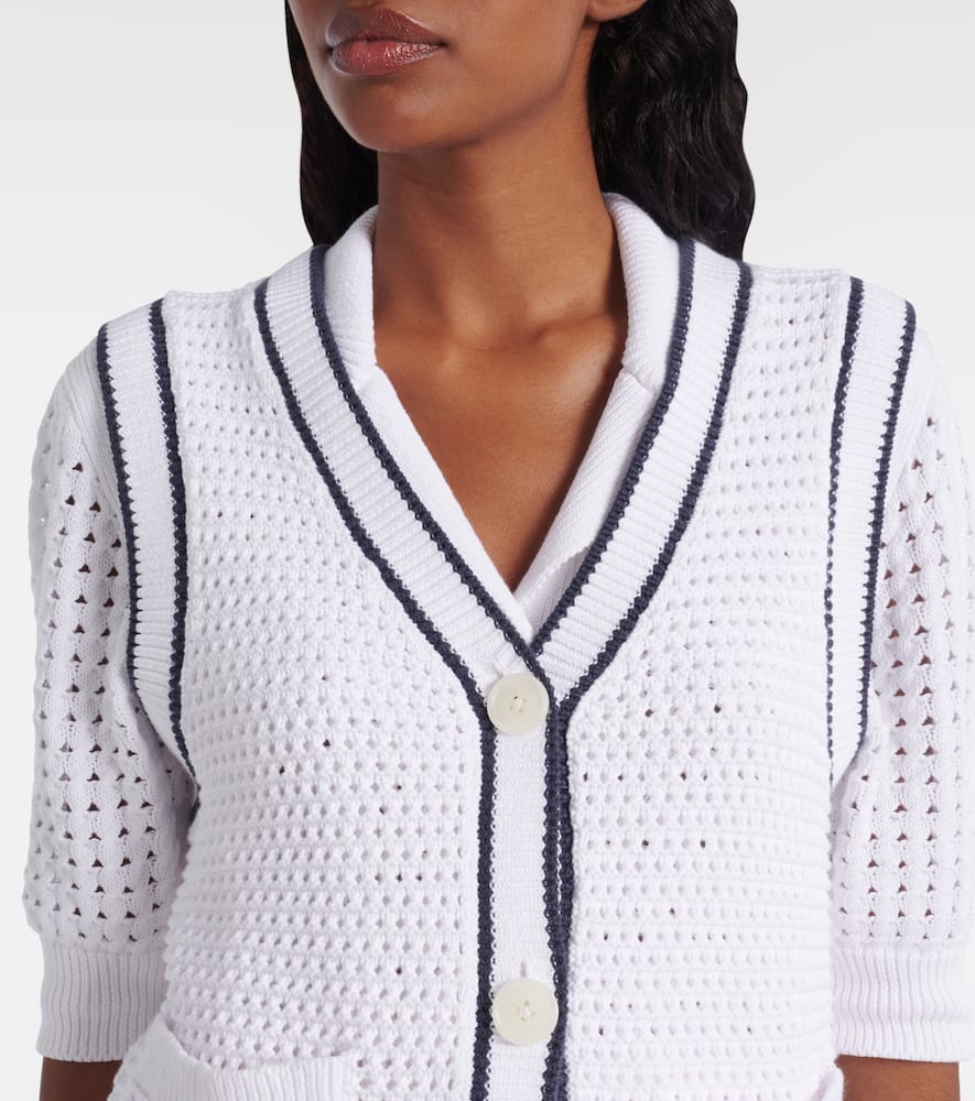 Leilani open-knit cotton-blend top