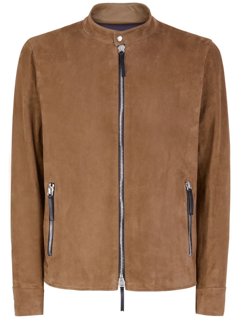 Oscar zip-up suede jacket - Brown