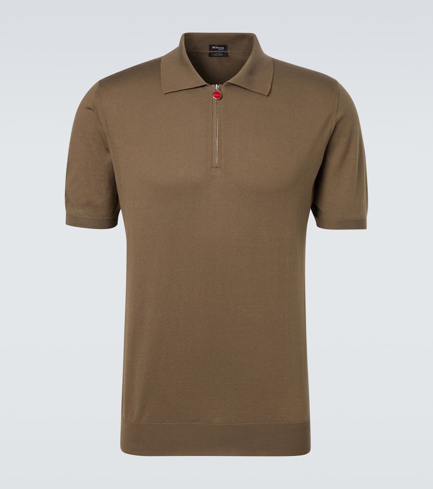 Cotton half-zip polo shirt