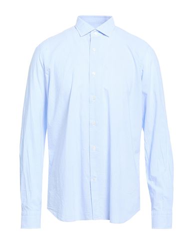 Man Shirt Light blue Size 17 Cotton, Linen