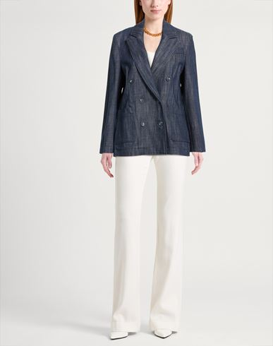 Woman Blazer Blue Size 4 Cotton