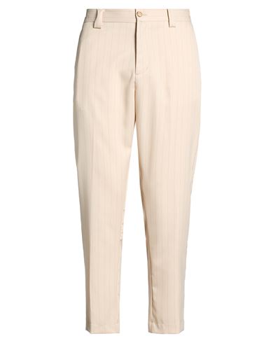 Man Pants Beige Size 38 Polyester, Elastane, Viscose
