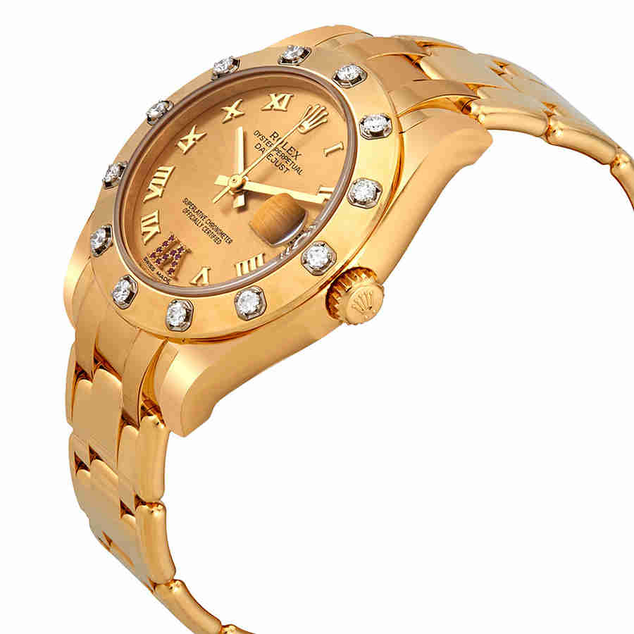 Pearlmaster Champage Dial Diamond Ladies Watch 81318CRDP