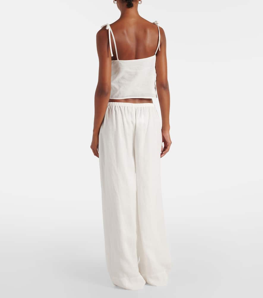 SIR Dorian ruched linen-blend maxi skirt