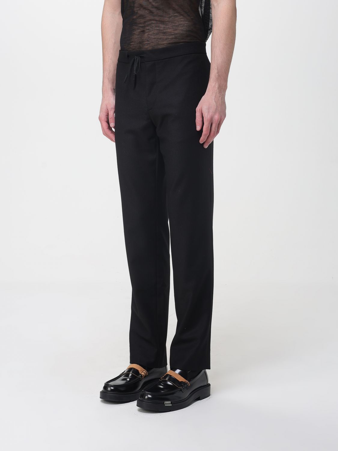 Drawstring tailored trousers - Black