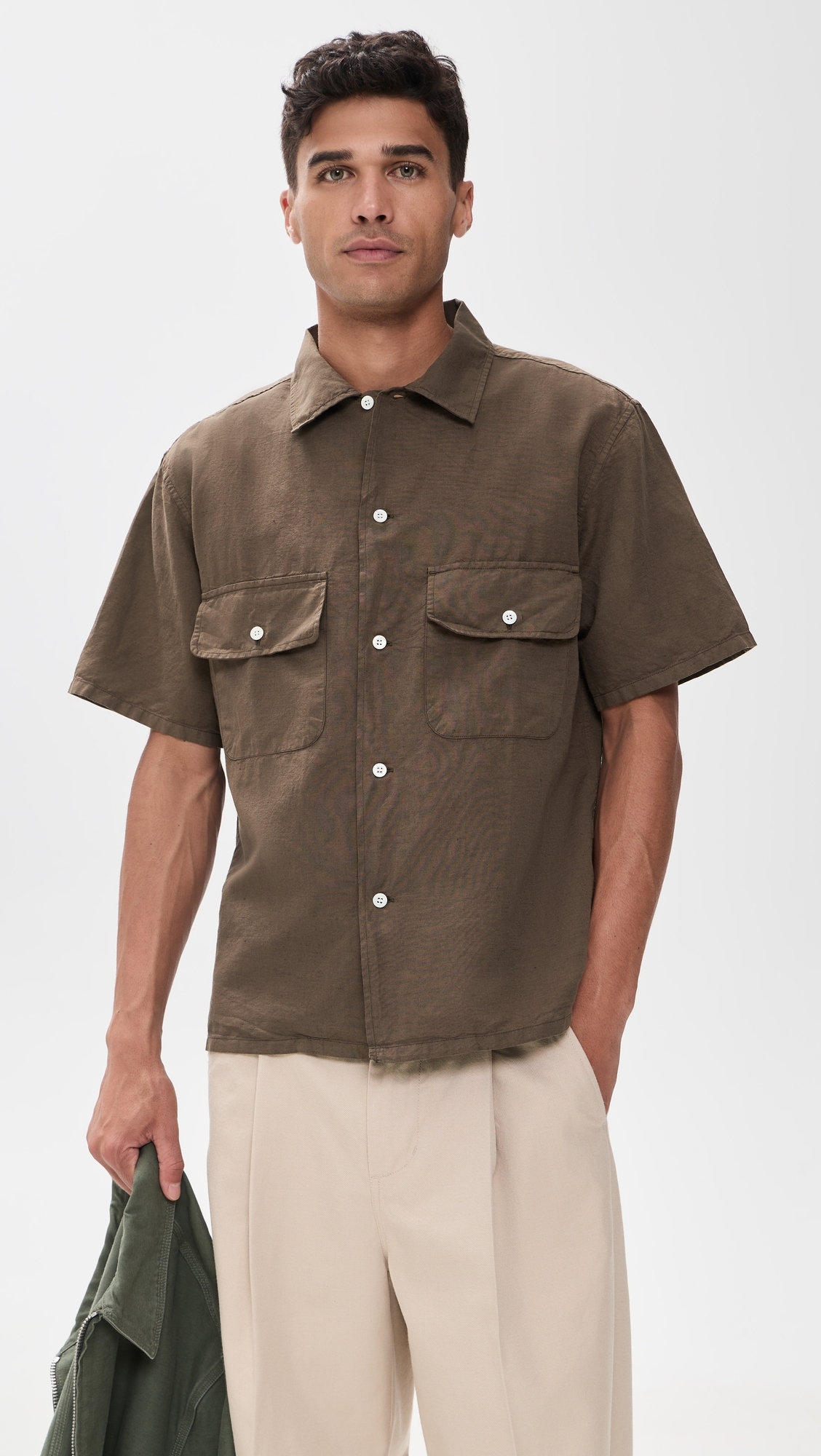 Cotton Linen Shirt Mocha