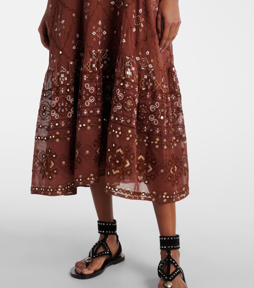 Printed cotton slip dress