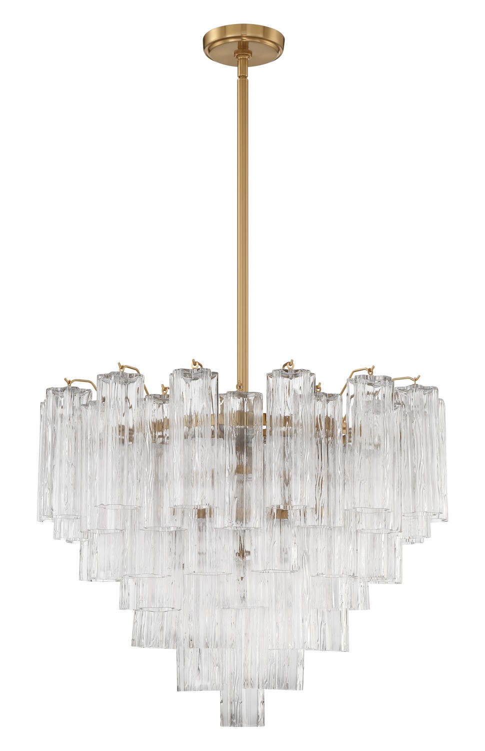 Aged Brass 12 Light Chandelier from the Addis Collection