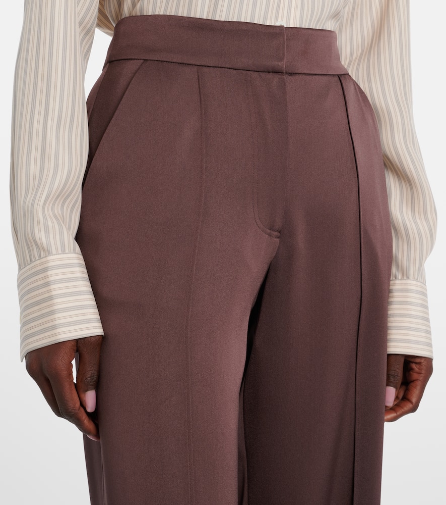 Kyra high-rise satin wide-leg pants