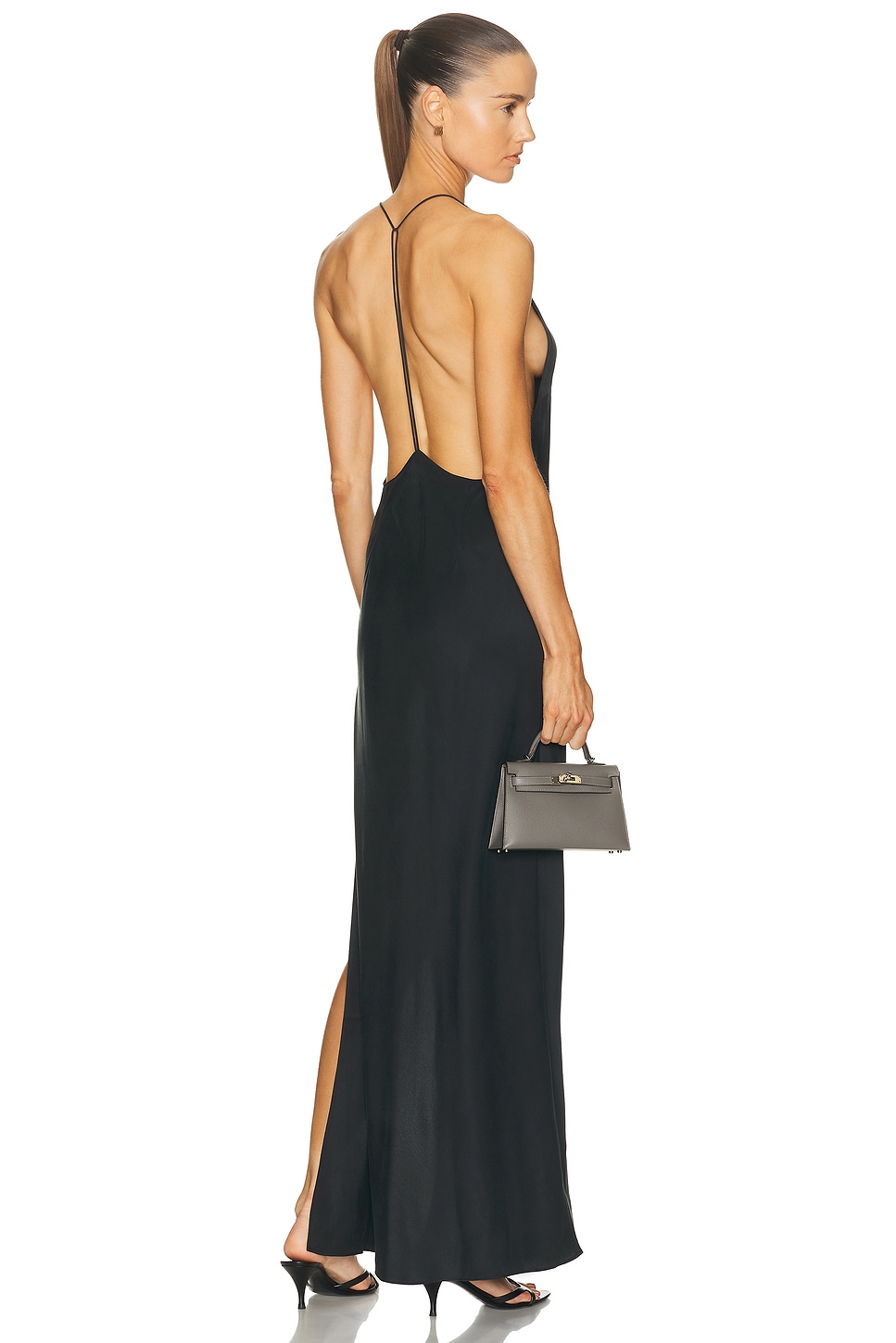 EAVES Lydia Silk Maxi Dress in Black - Black. XS also in L, M, S