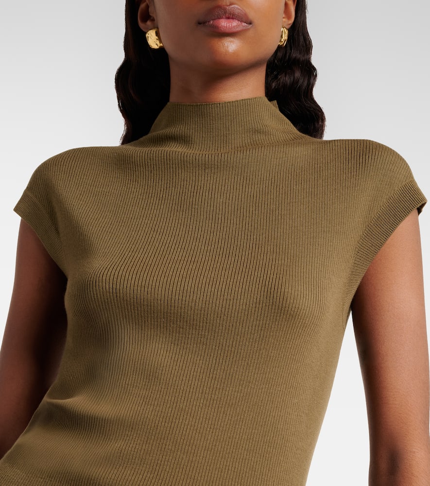 Ribbed-knit virgin wool top