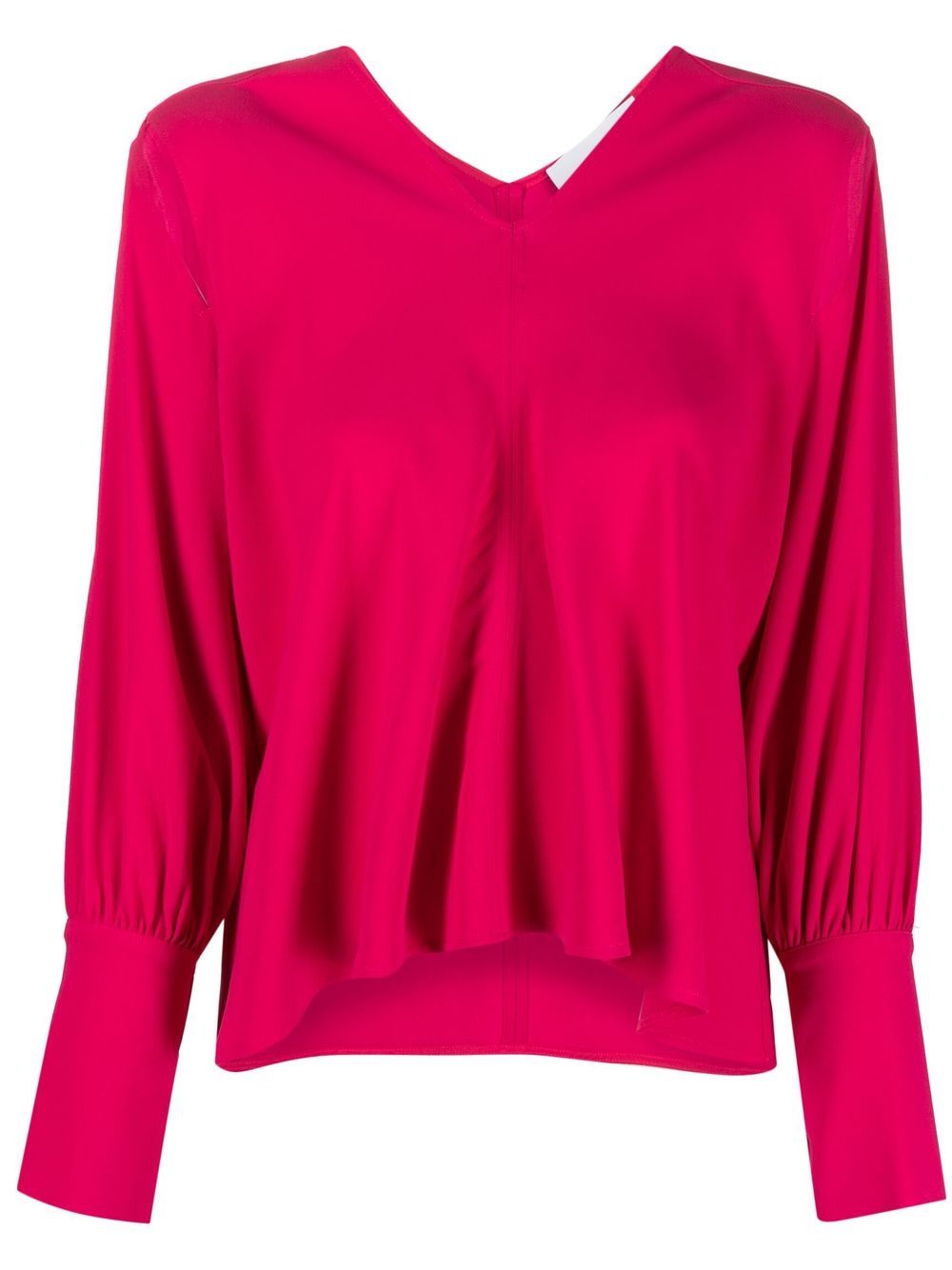 V-neck long-sleeved blouse - Pink