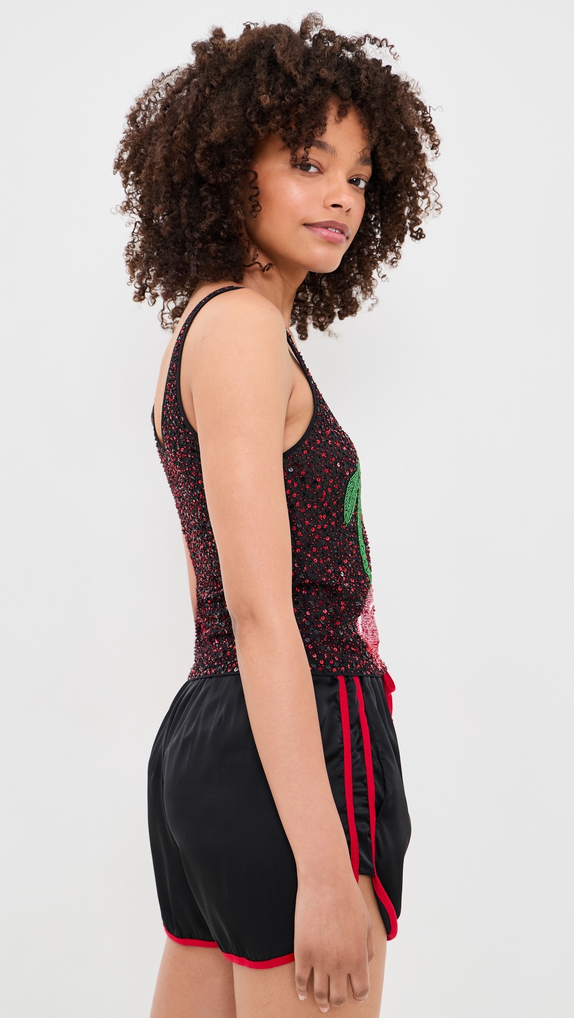 Cherry Tank Top Black and Red