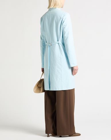 Woman Overcoat & Trench Coat Sky blue Size 4 Cotton, Polyamide