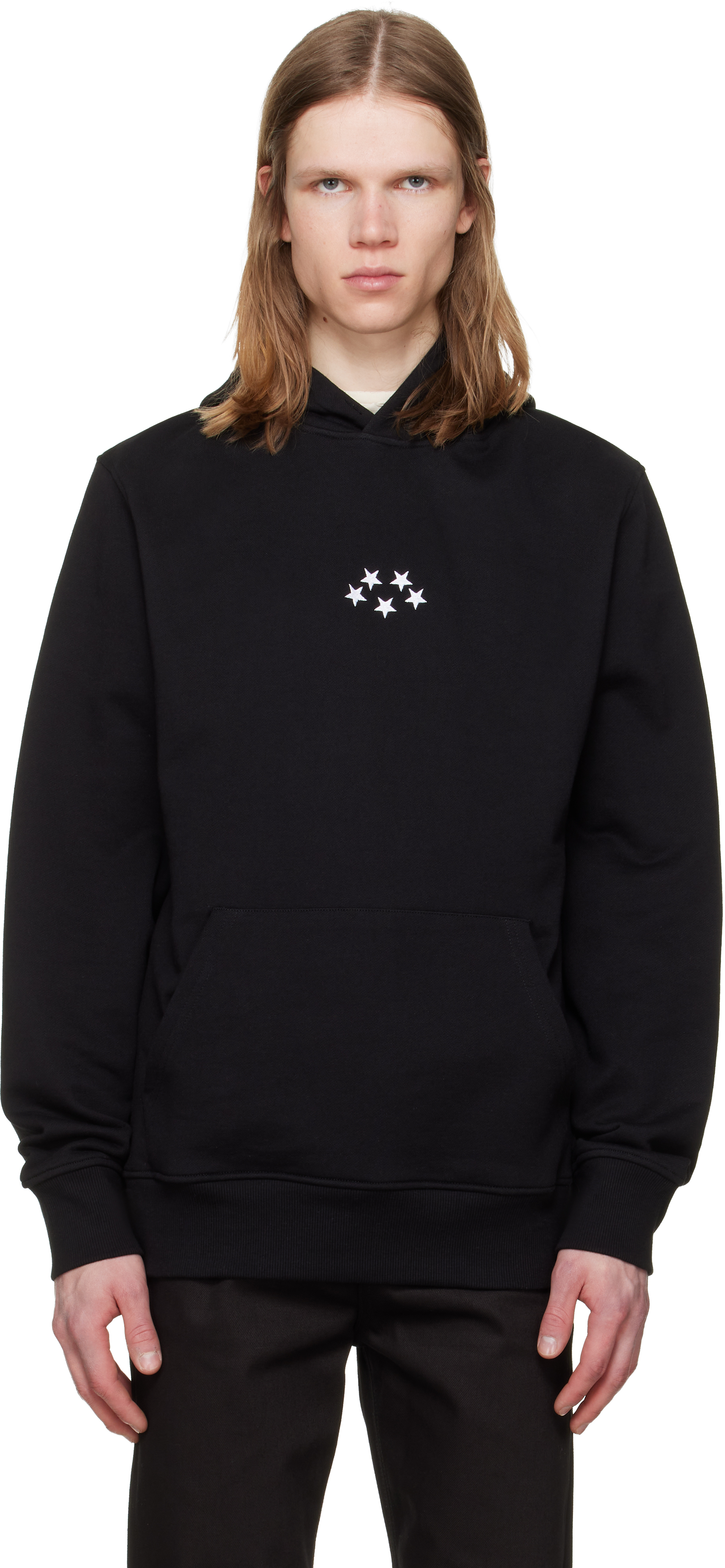 Black Stars Embroidery Hoodie