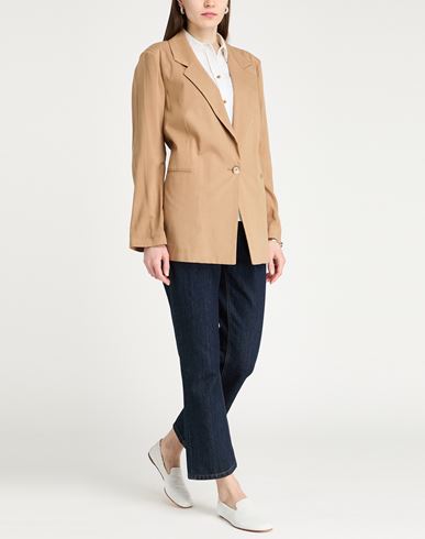 Previú Woman Blazer Camel Size 12 Viscose