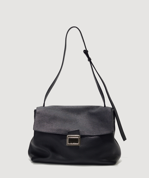 Delfi Large Satchel Shoulder Bag Black