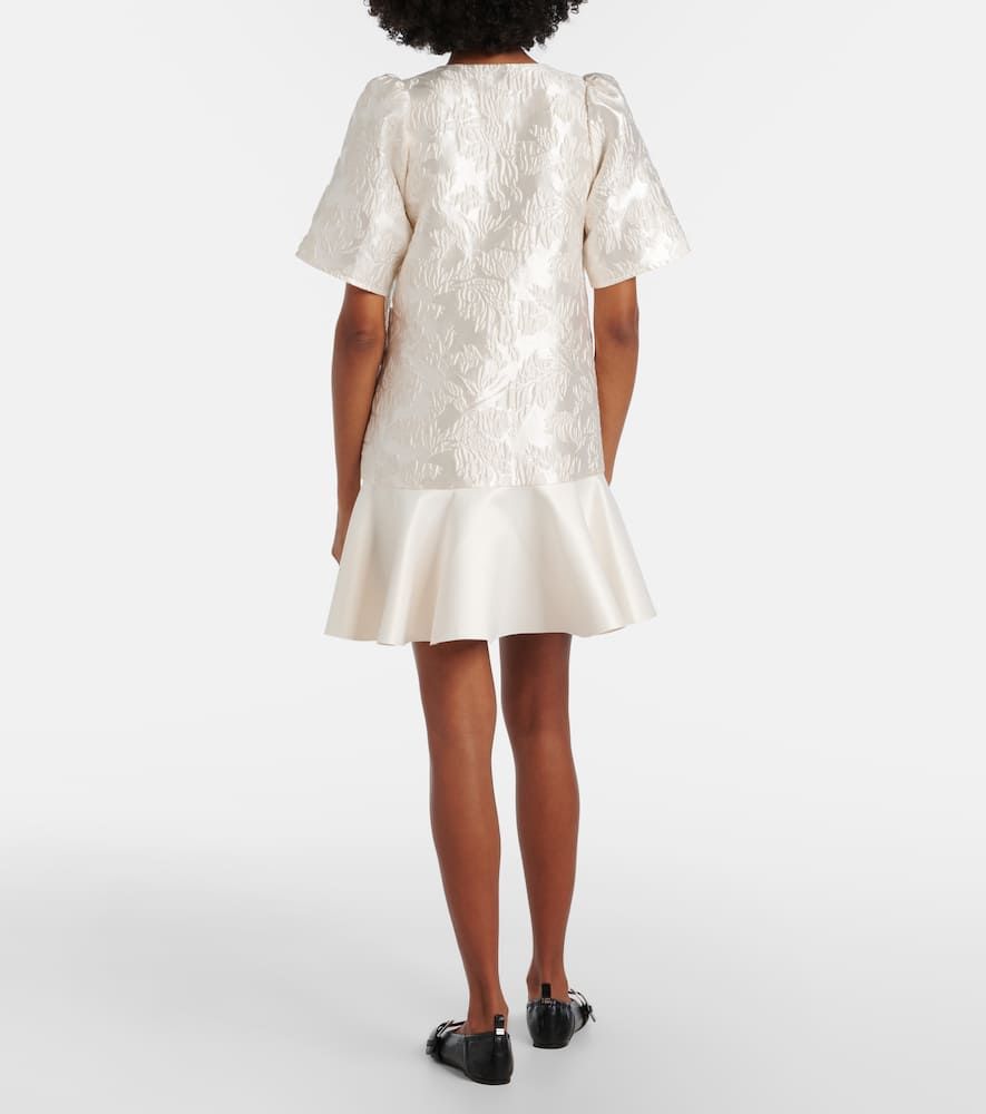 Floral satin cloqué minidress