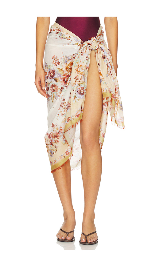 Zimmermann Printed Cotton Pareo in Neutra