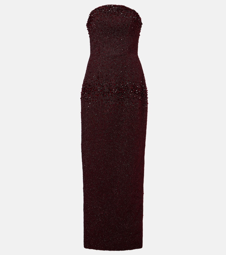Tina embellished strapless gown