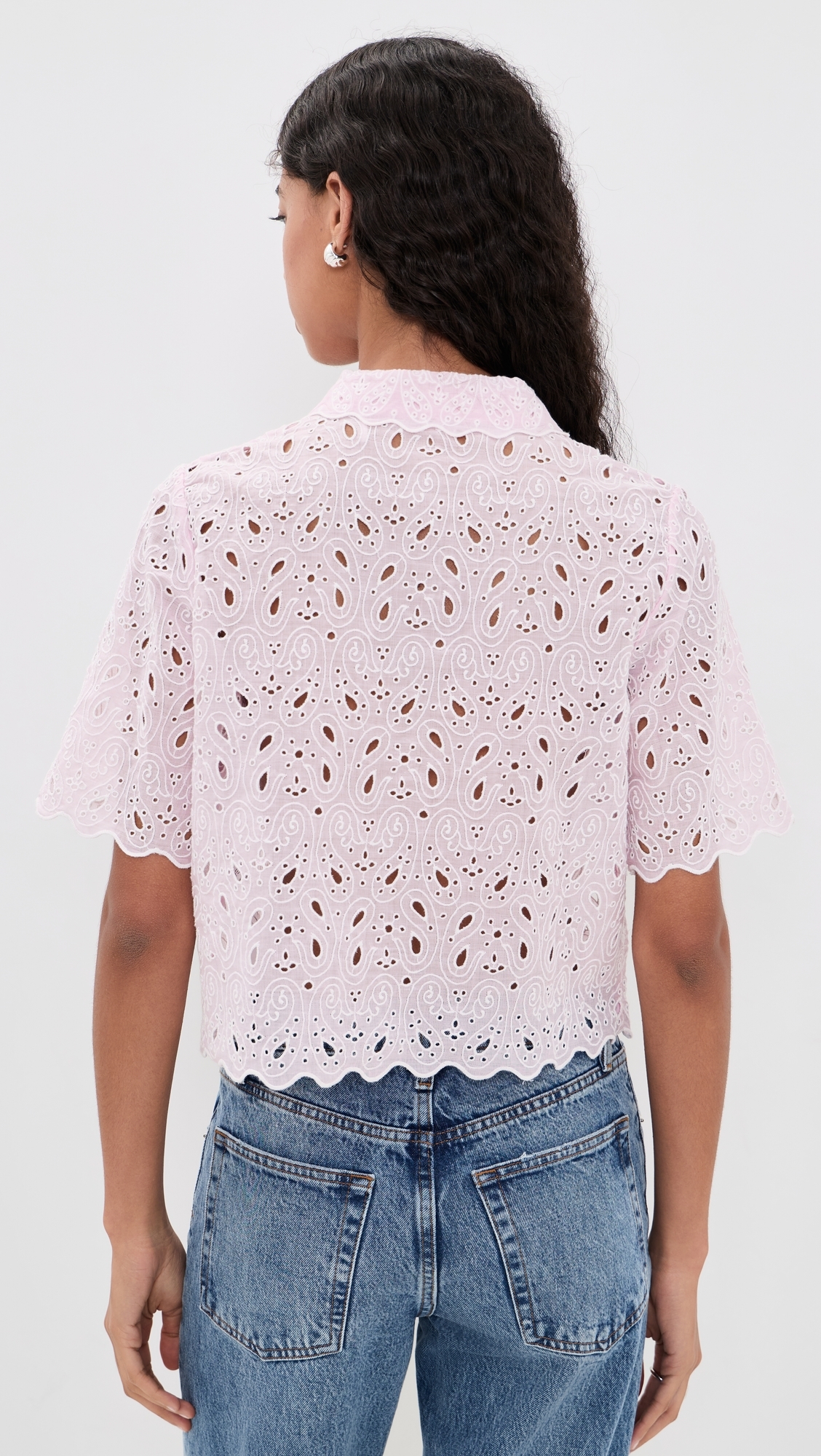 The Paisley Eyelet Top Bubble Gum