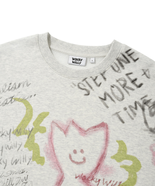 Kiki Graffiti Print Sweatshirt Oatmeal