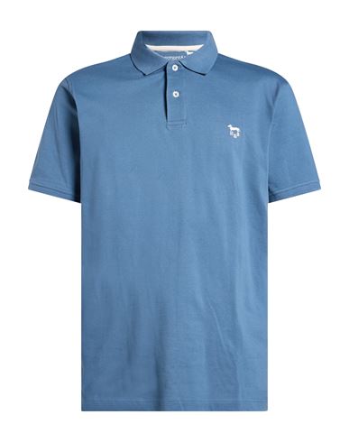 Man Polo shirt Slate blue Size M Cotton