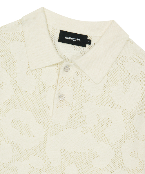 LEOPARD CROCHET COLLAR KNIT IVORY
