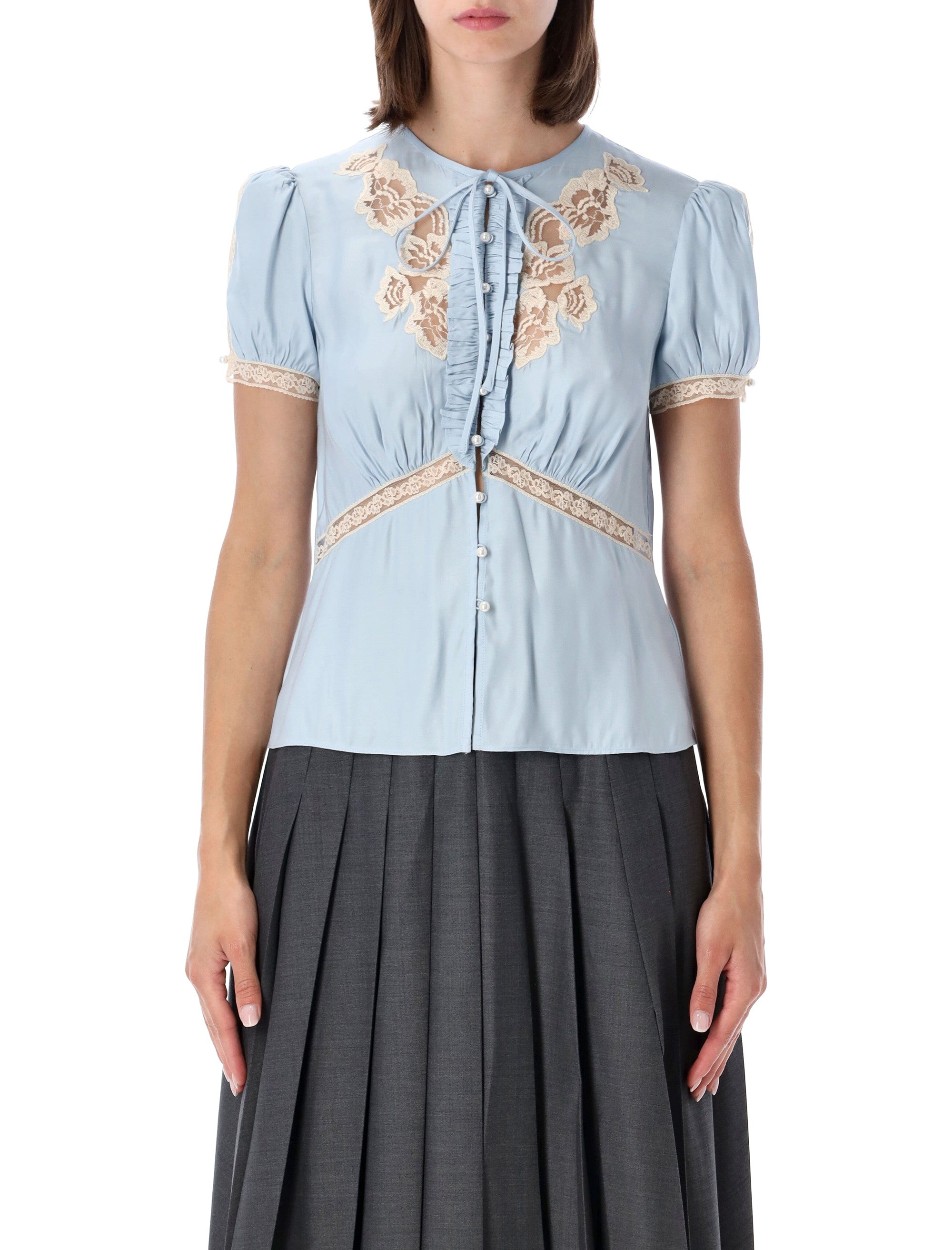 Women's Elegant Lace-Inset Top