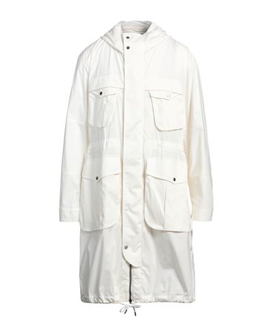 Man Overcoat & Trench Coat Ivory Size 38 Cotton, Elastane, Polyester