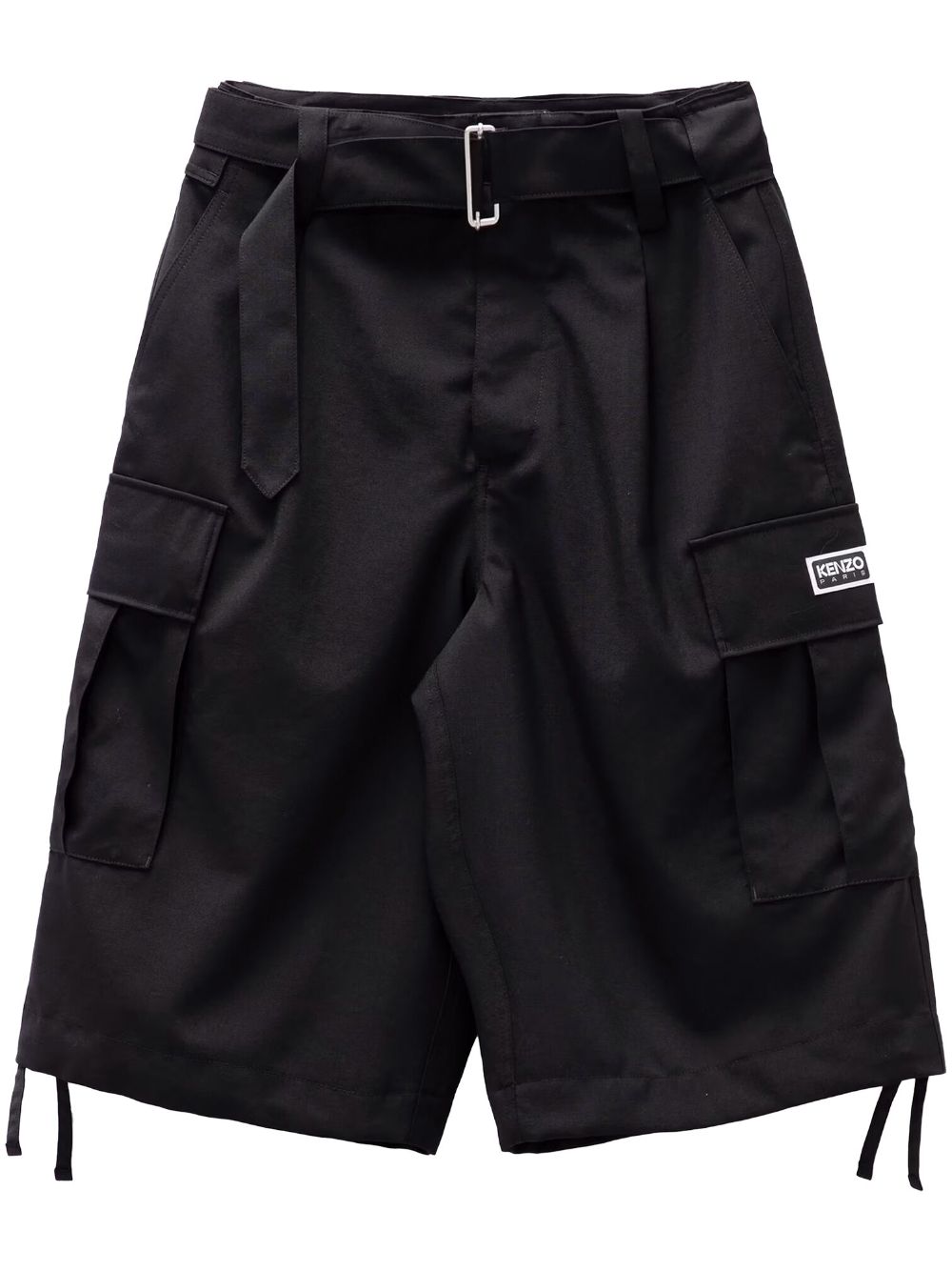 Army logo-patch cargo shorts - Black