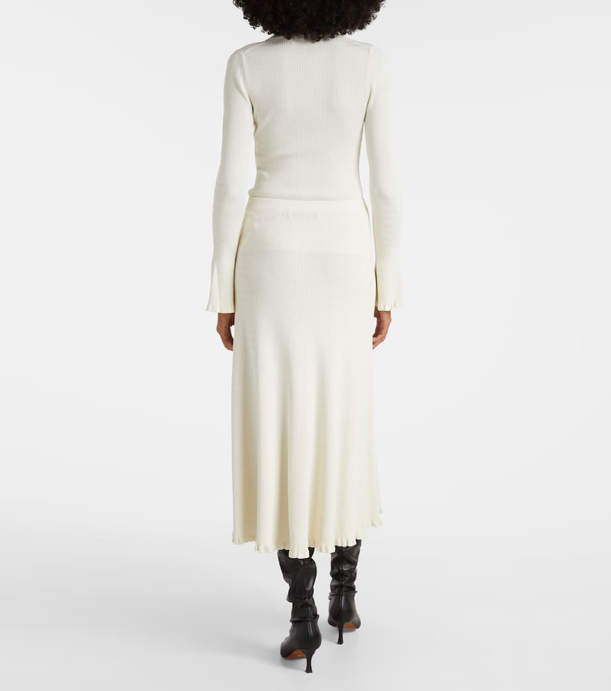 White Label Stina ribbed-knit midi skirt