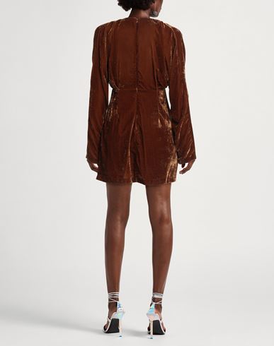 Woman Mini dress Brown Size 4 Viscose, Polyamide