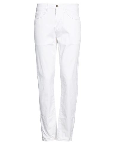 Man Pants White Size 36 Cotton, Elastane