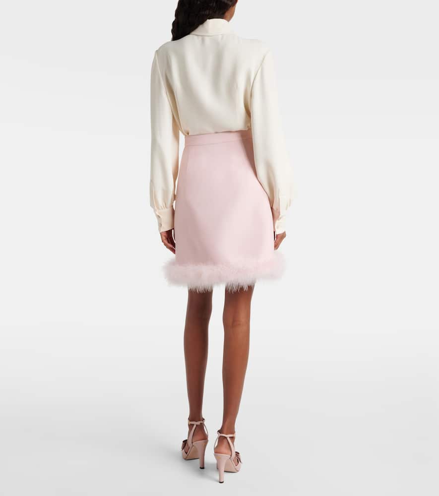 Crepe Couture feather-trimmed miniskirt