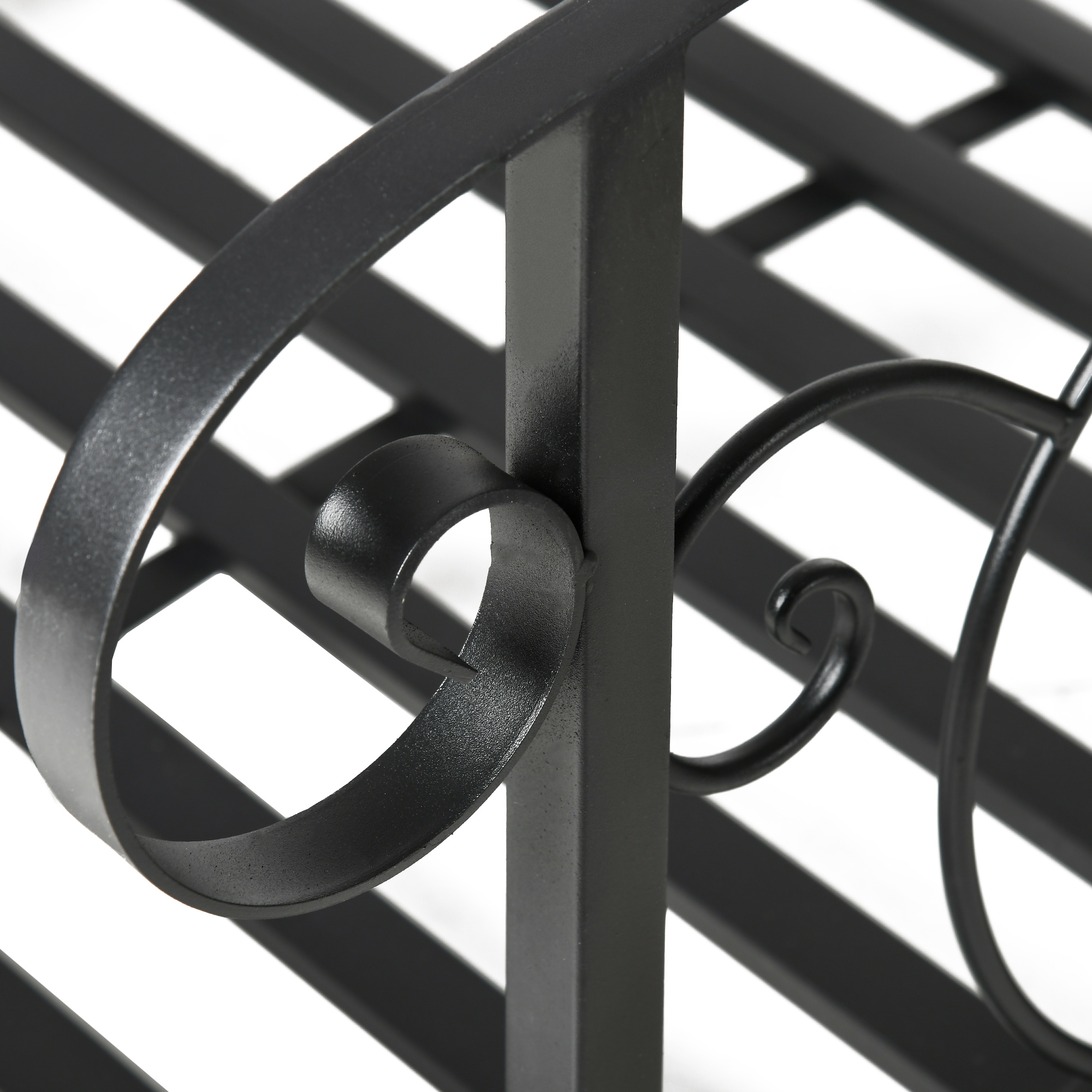 Outsunny Metal Garden Bridge with Railings Steel Decorative Pond Bridge Black Aosom.co