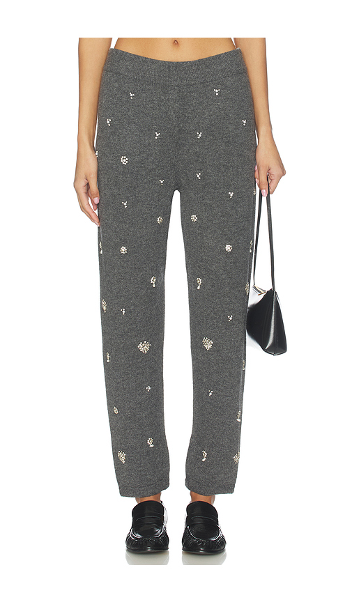 SIMKHAI Kandace Embellished Jogger in Charcoal. L. Also in XS