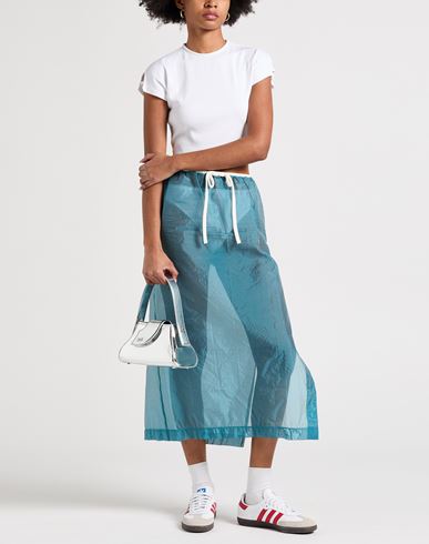 Woman Midi skirt Deep teal Size L Polyester