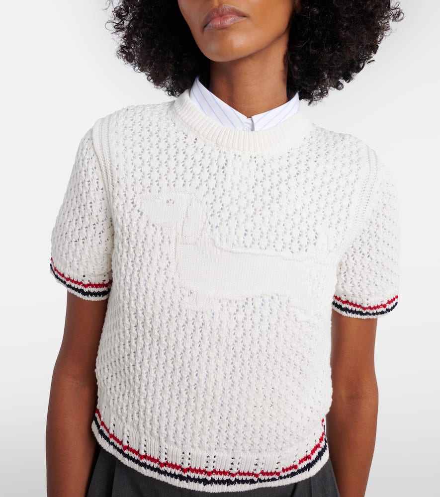 Jacquard cotton sweater