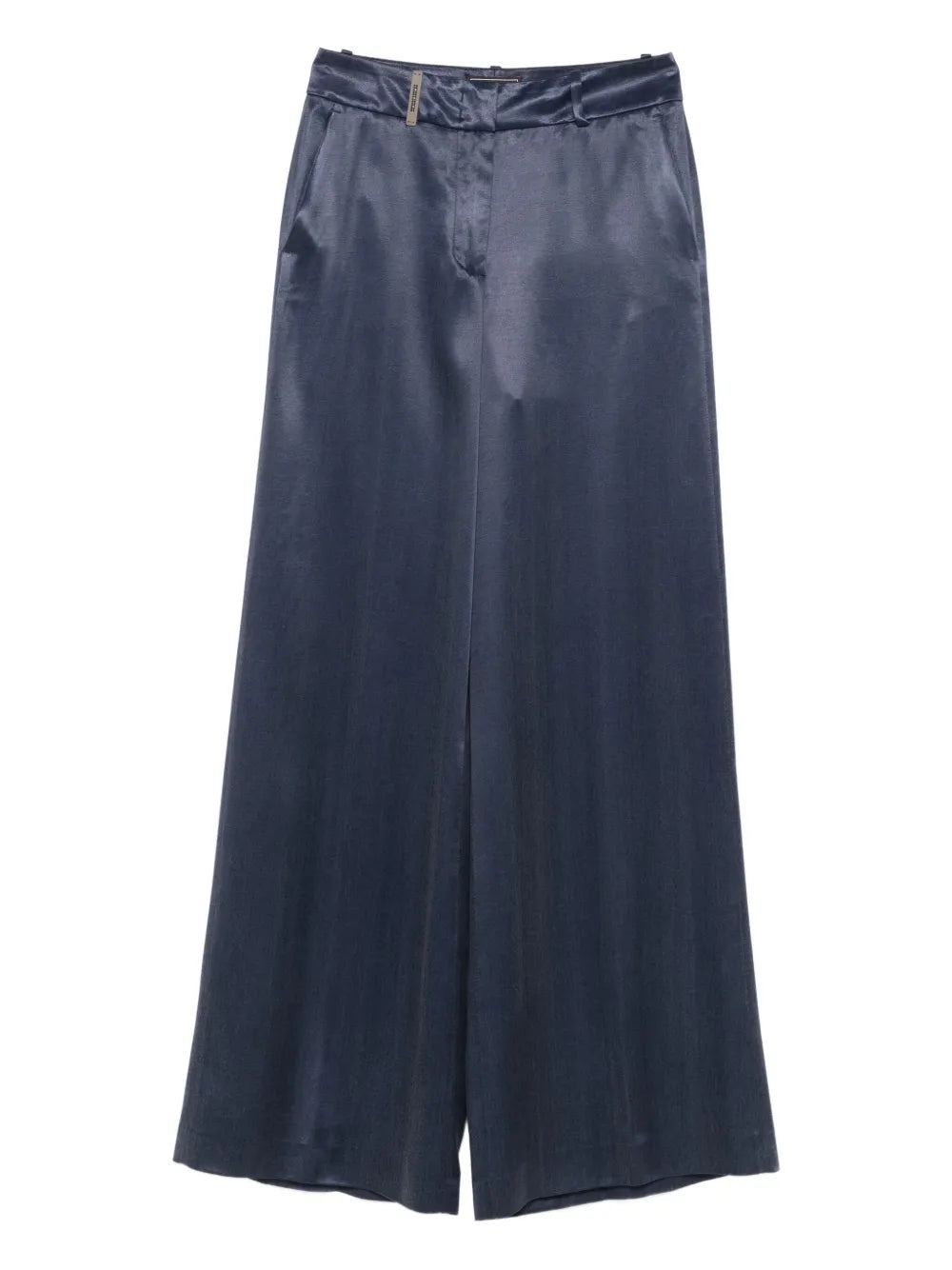Satin Trousers — Dark Blue