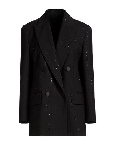 Woman Blazer Black Size 4 Virgin Wool, Polyamide
