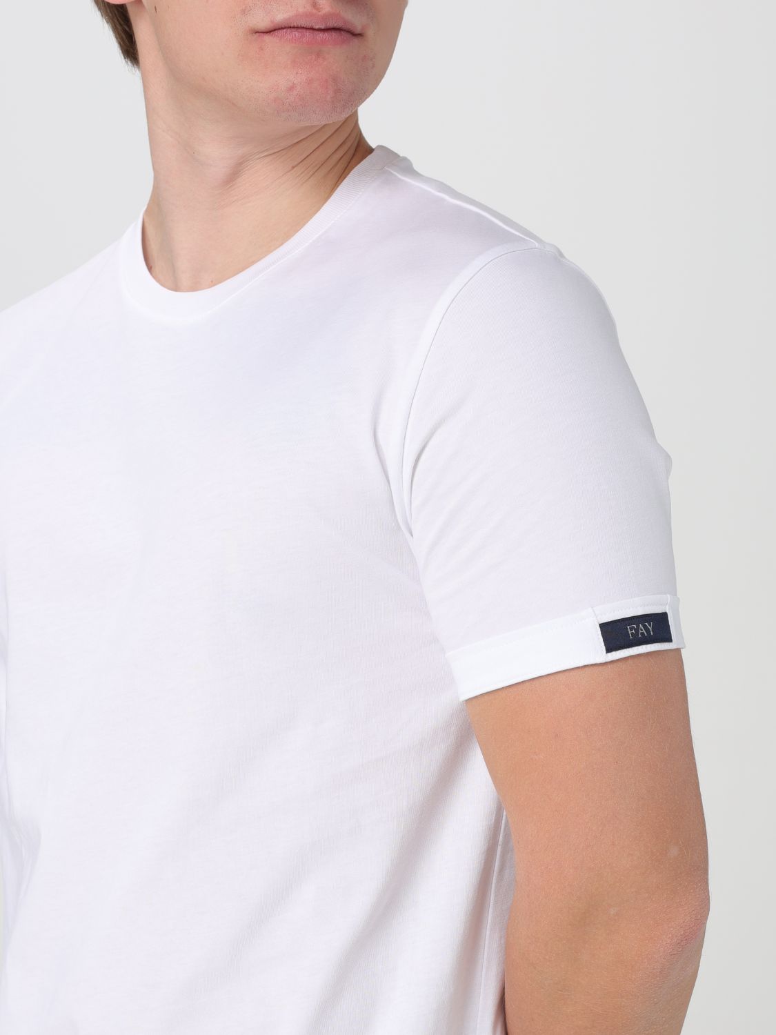 Logo-patch cotton T-shirt - White