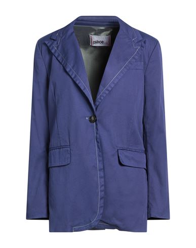 Pièce. Woman Blazer Navy Size 6 Cotton, Elastane