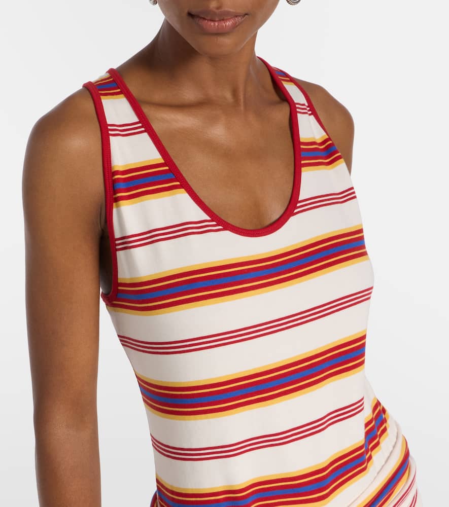 Striped cotton-blend jersey maxi dress