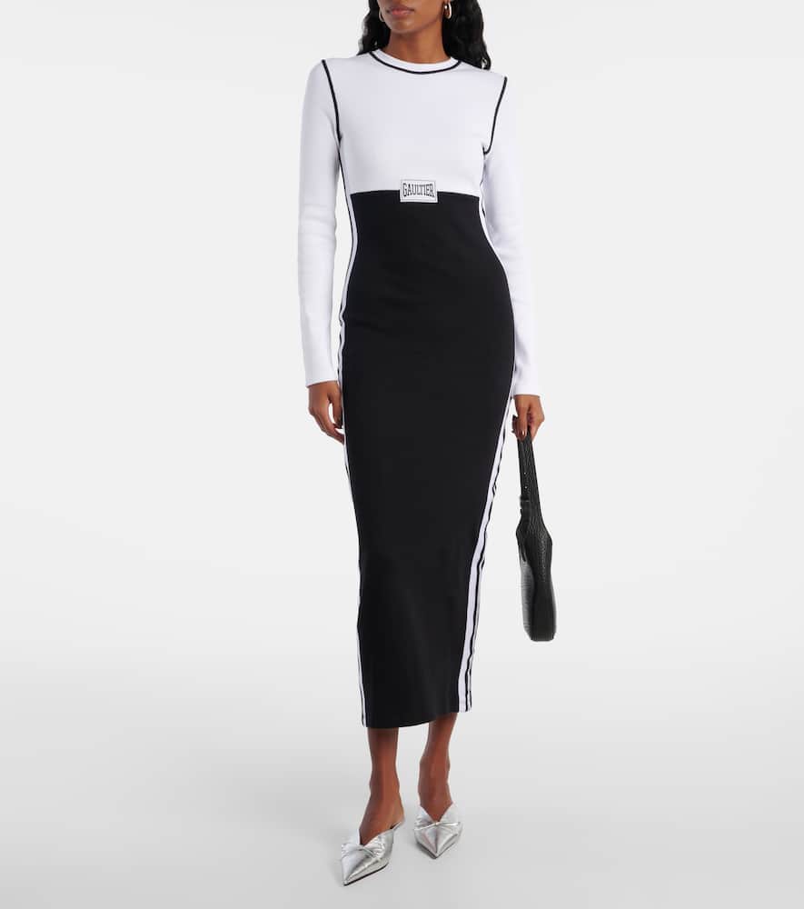 Logo cotton-blend jersey maxi dress