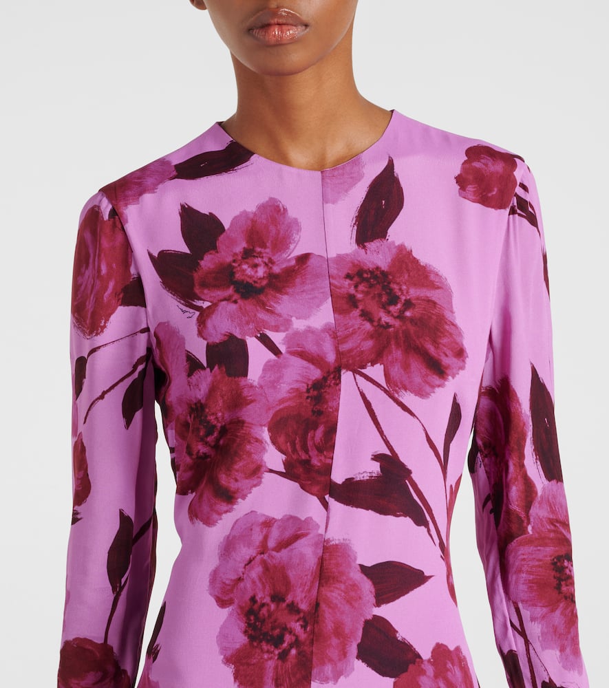 Floral crêpe midi dress